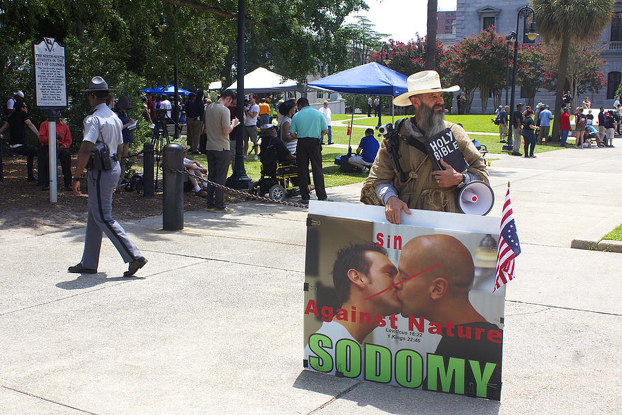 An Anti-Gay Guy at an Anti-Confederate Flag Rally Photograph by Joseph C Hinson