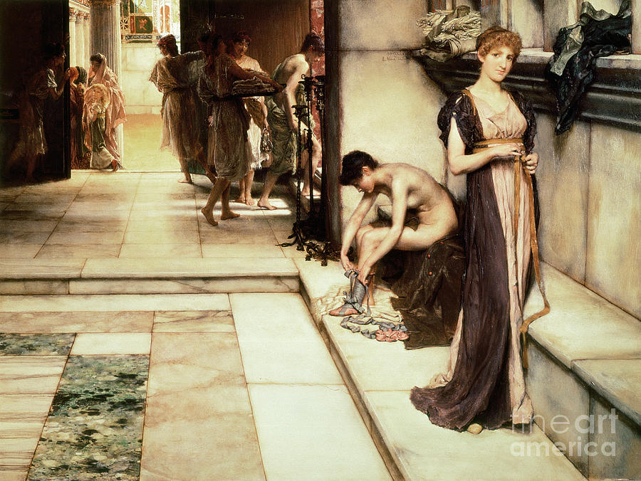 Nude Painting - An Apodyterium by Lawrence Alma-Tadema