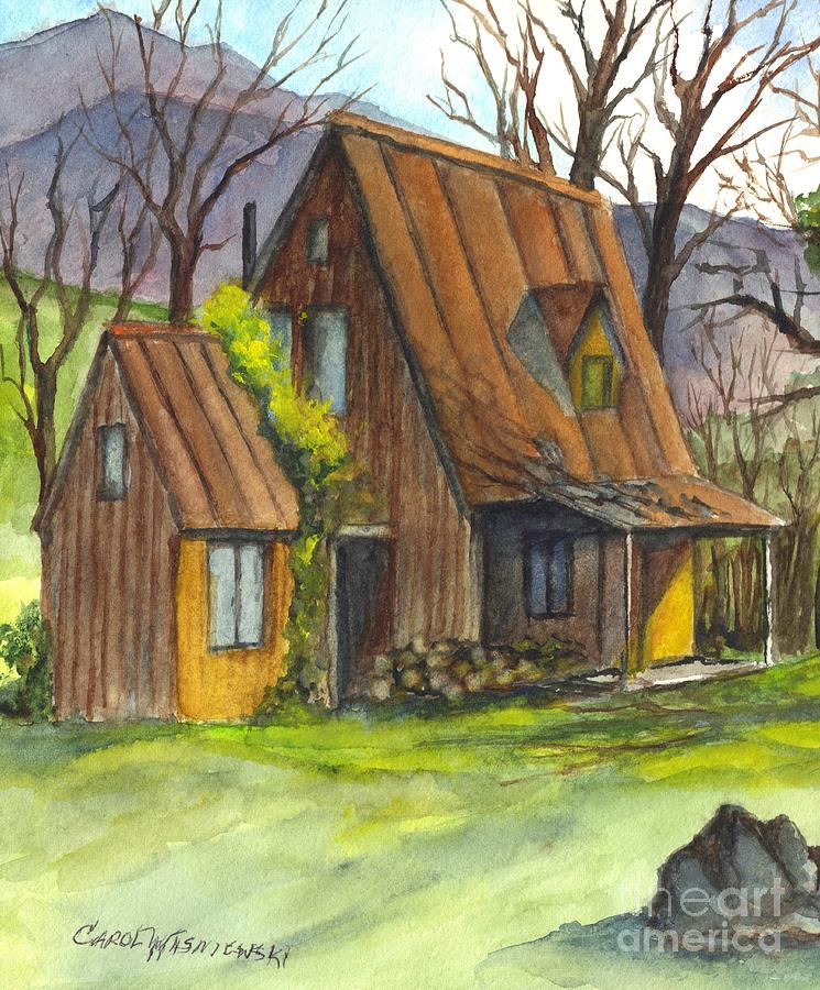 An Appalacian Cabin Called Home Painting by Carol Wisniewski