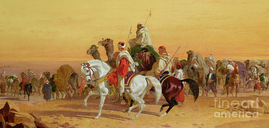 An Arab Caravan Painting by John Frederick Herring Snr