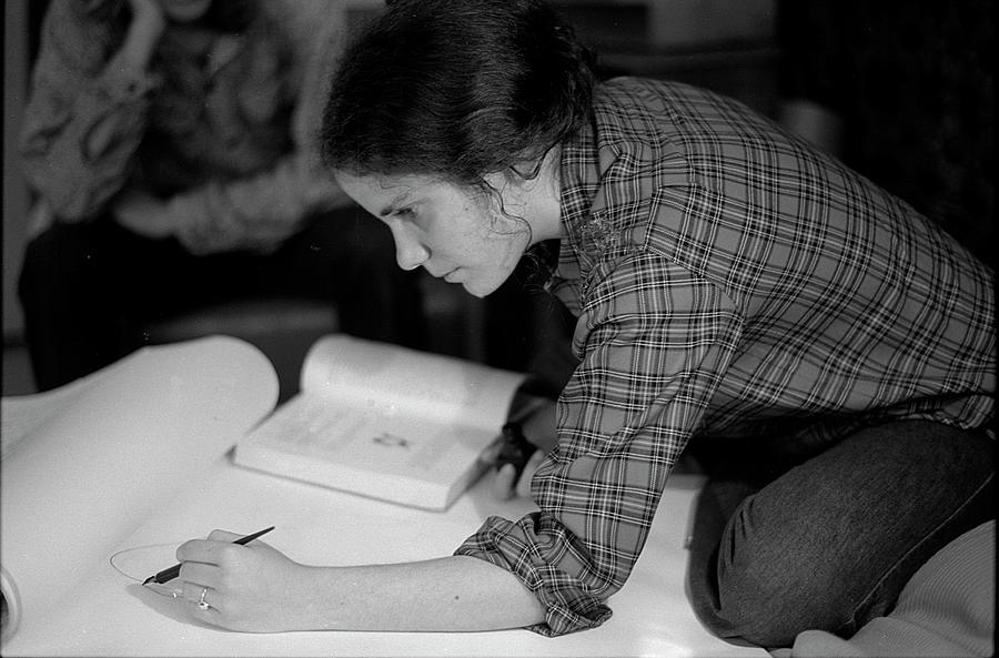 An Artist Draws in Pen and Ink, 1972 Photograph by Jeremy Butler