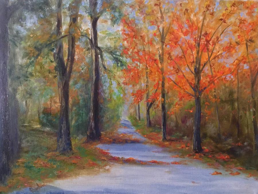 An Autumn Drive Painting by Anne Barberi