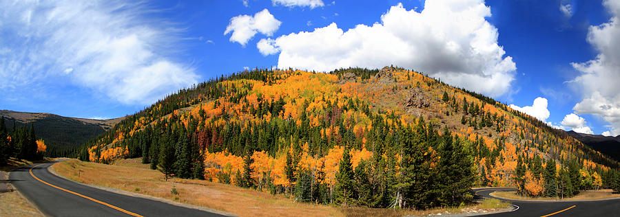 An Autumn Drive - Panorama Photograph by Shane Bechler