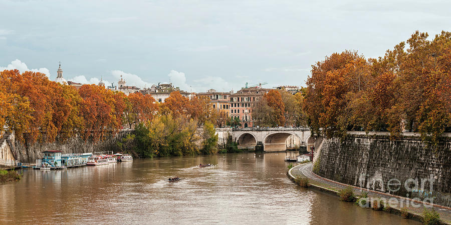 An autumn view of the Tiber River as it flows through Rome CM2 ...