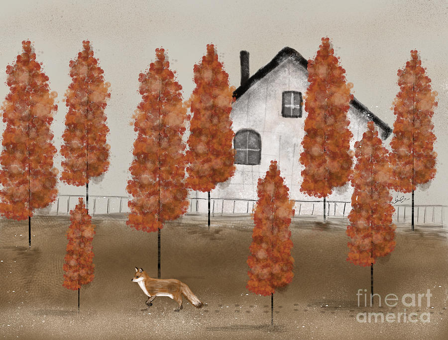 Fox Painting - An Autumns Morning by Bri Buckley