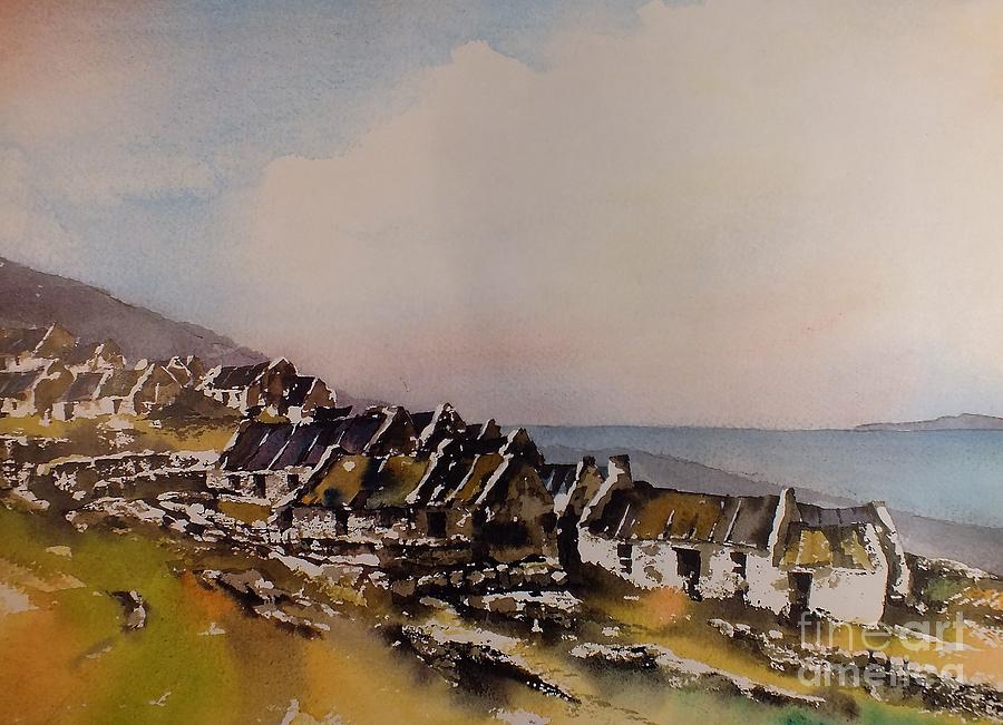 An Baile on the Blasket Island Painting by Val Byrne