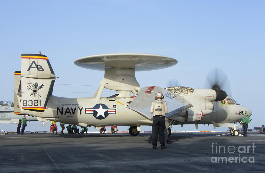 An E 2d Advanced Hawkeye Aboard Uss Photograph By Giovanni Colla