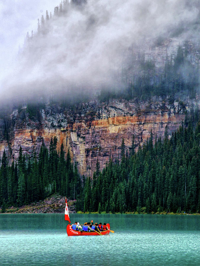 Banff National Park Photograph - An early morning row by Carolyn Derstine