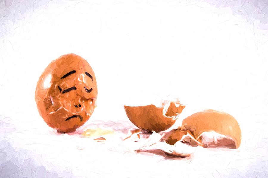 An Egg Mourns Another Broken Friend Photograph by John Williams