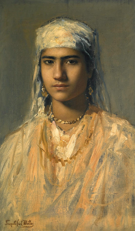 An Egyptian Girl Painting by Leopold Muller