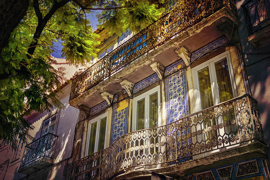 Architecture Photograph - An Elegant Balcony in Lisbon Portugal  by Carol Japp