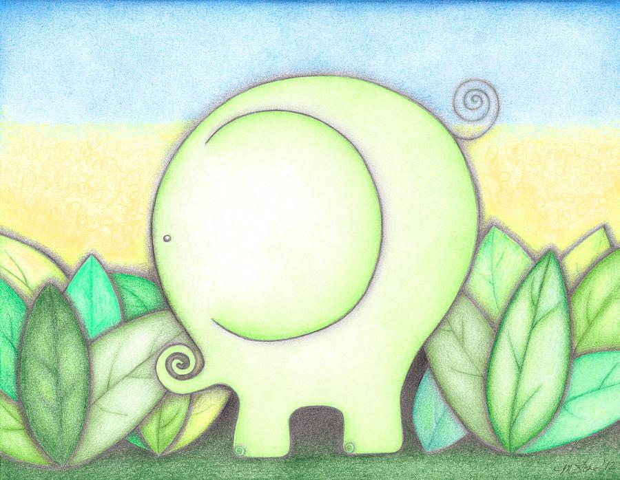 Nature Drawing - An Elephant for Erin by Megan Stone