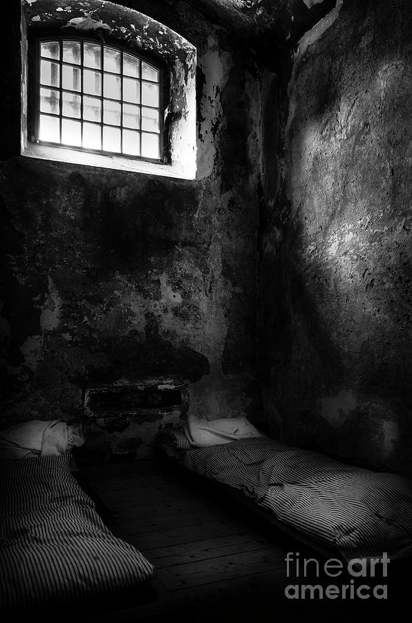 Black And White Photograph - An empty cell in old Cork City Gaol by RicardMN Photography