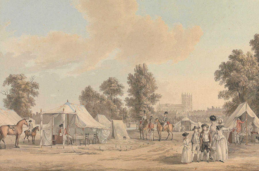 An Encampment in St. James Park Painting by Paul Sandby