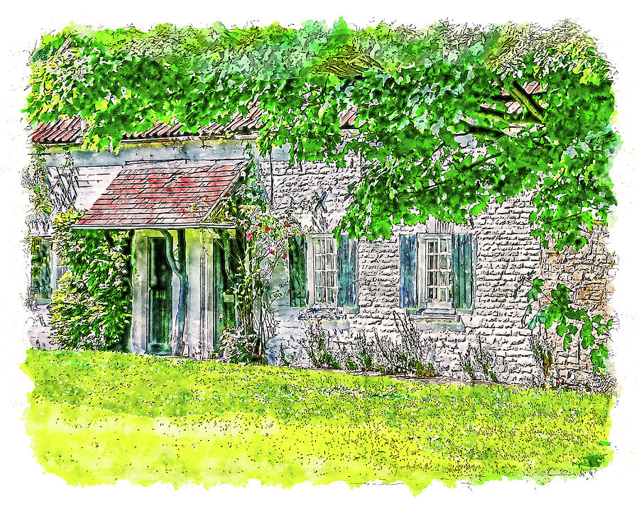 An English Cottage Digital Art by Anthony Murphy