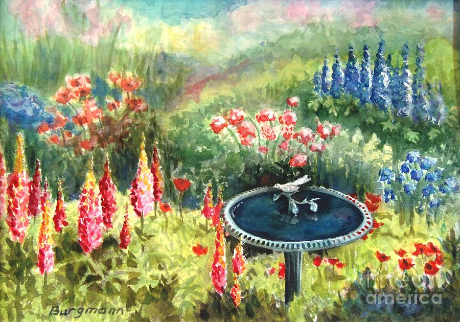 An English Garden Painting by Petra Burgmann