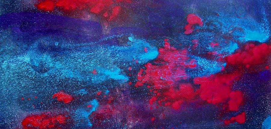 Abstract Painting - An Eruption of Red by Louise Adams