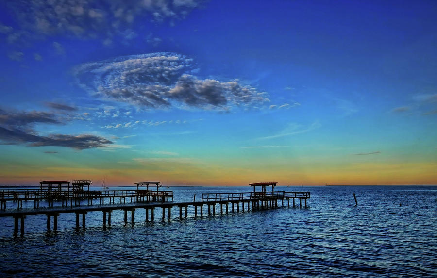 An Evening in Kemah Vibrant Colors Photograph by Judy Vincent