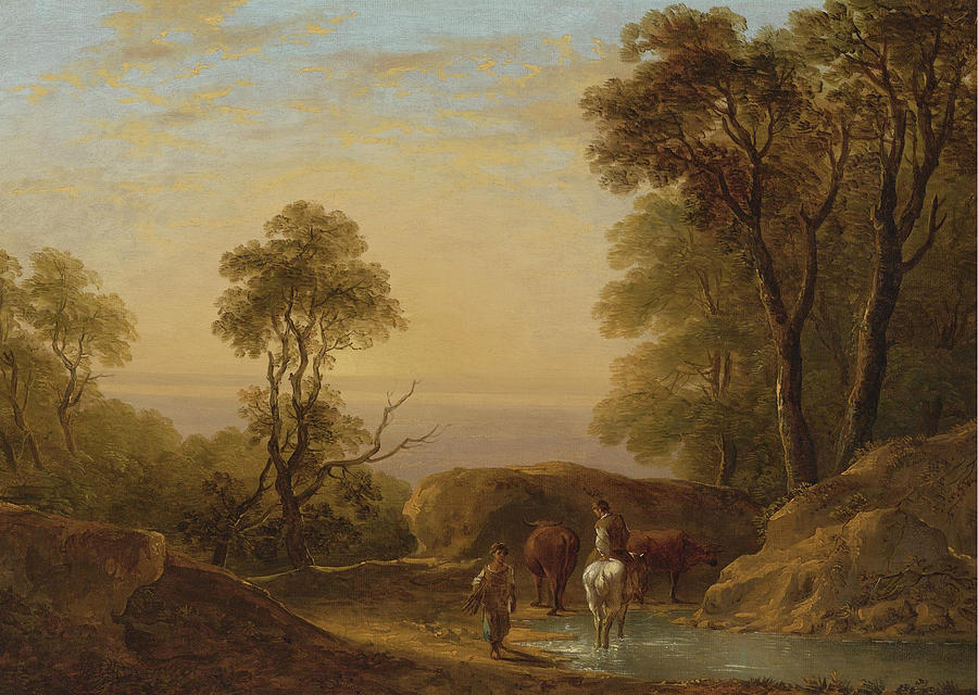 An Evening Landscape Painting by Thomas Barker