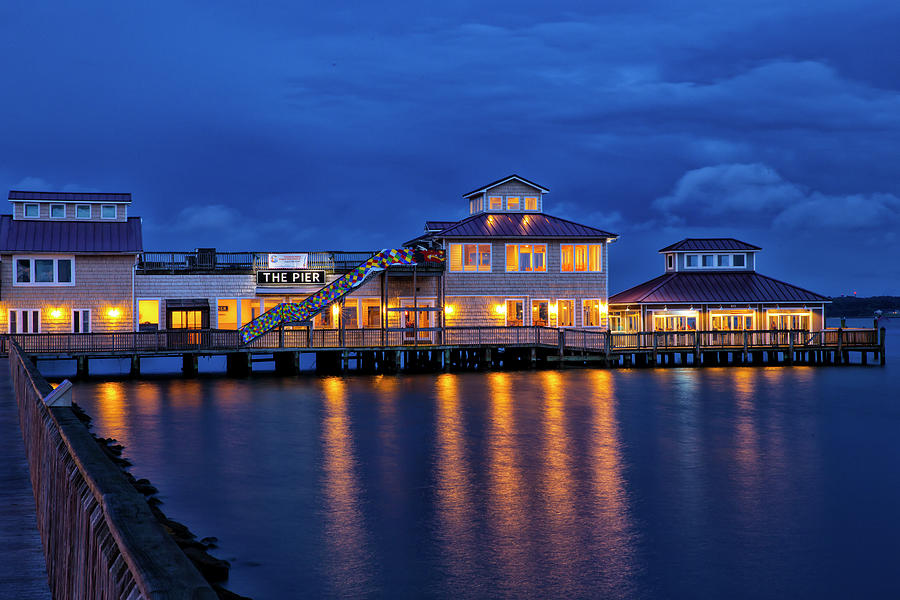 an Evening on the Pier at Solomon's Photograph by Cliff Middlebrook