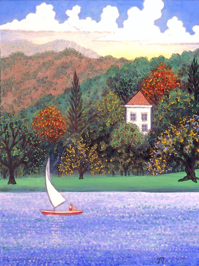 Landscape Painting - An Evening Sail by Linda Mears Landscape Painting - An Evening Sail by Linda Mears