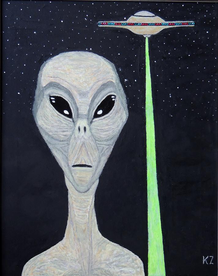 Alien Painting - An evening under the stars with Mr. Grey. by Ken Zabel
