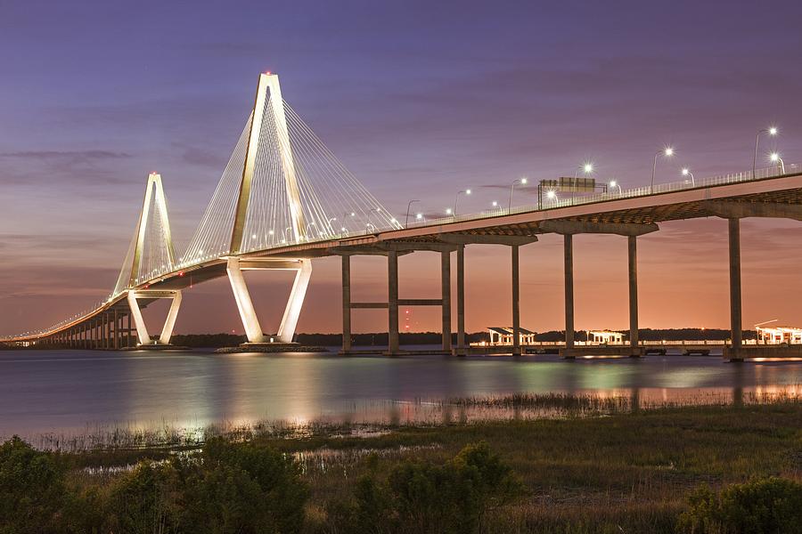 An Evening View of The Ravenel Bridge Charleston SC Photograph by Willie Harper