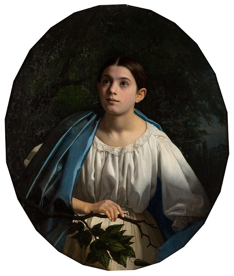 An Exemplary Russian Academic Painting Mid 19th Century Portrait Of A Girl In A Leafy Arbor Artistic Rifki 