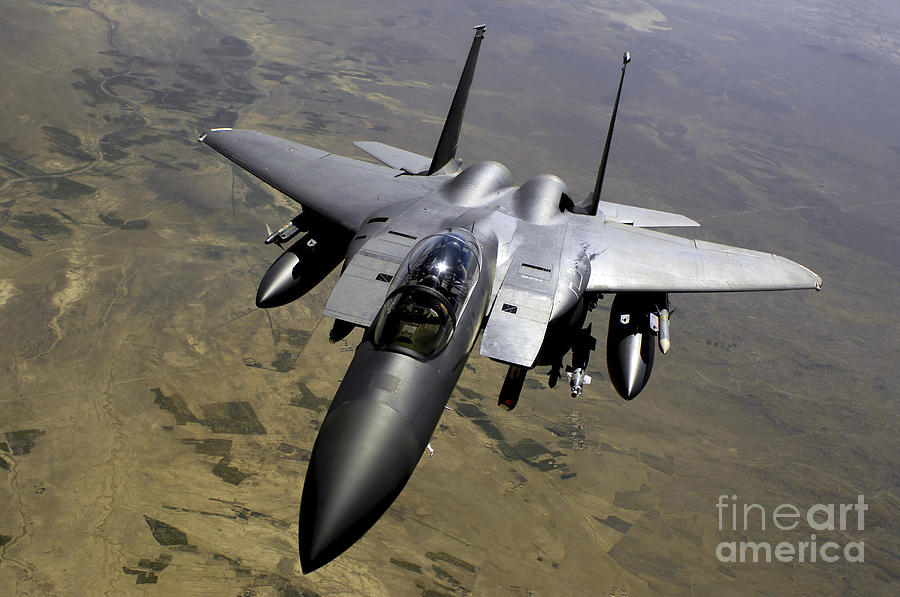 Jet Photograph - An F-15e Strike Eagle Aircraft by Stocktrek Images