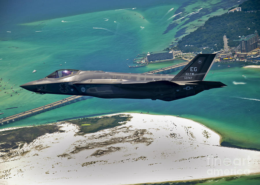 An F-35 Lightning II Flies Over Destin Photograph