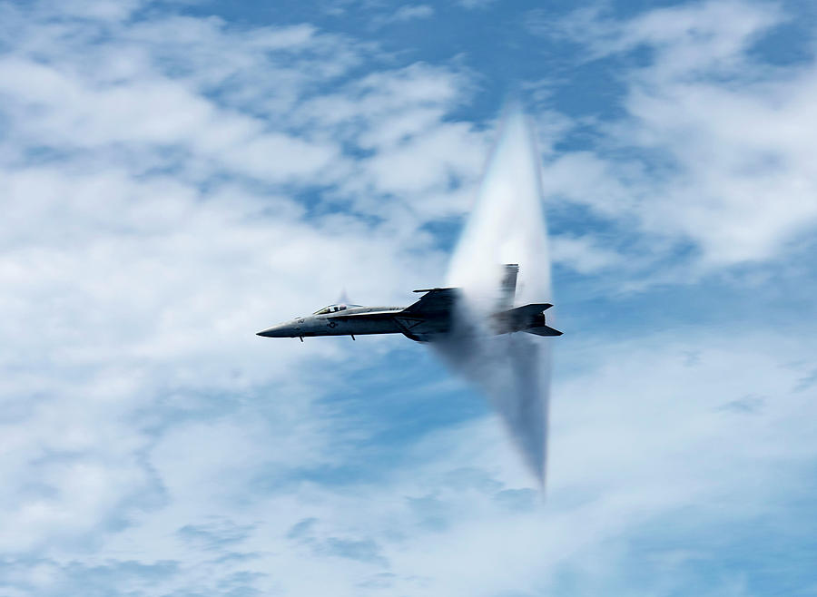 An F A-18E Super Hornet breaks the sound barrier Painting by Celestial ...