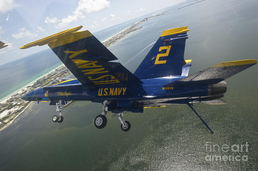 Transportation Photograph - An Fa-18 Hornet Of The Blue Angels by Stocktrek Images