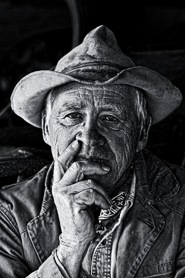 Black And White Photograph - An Honest Man by Ron  McGinnis