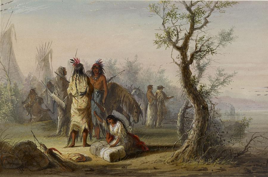 An Indian Camp Painting by Alfred Jacob - Pixels