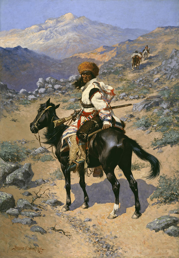 An Indian Trapper Painting by Frederic Remington