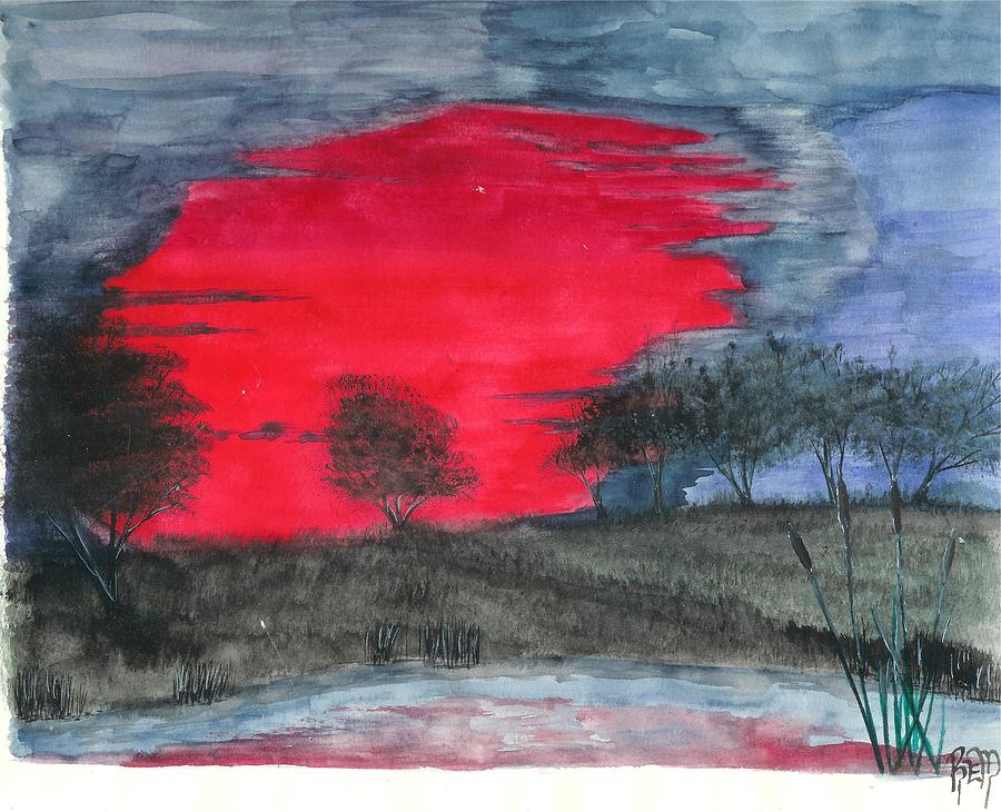 Sunset Painting - An Inspired Sunset by Robert Meszaros