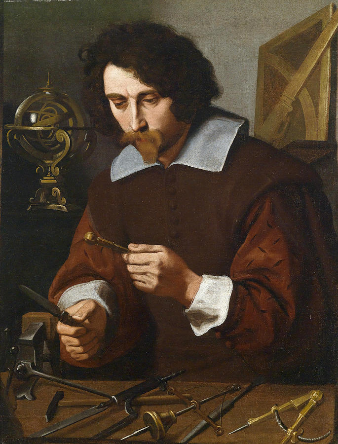 An inventor of mathematical instruments Painting by Pietro Paolini