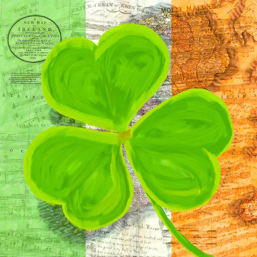 An Irish Shamrock Collage Mixed Media by Mark Tisdale