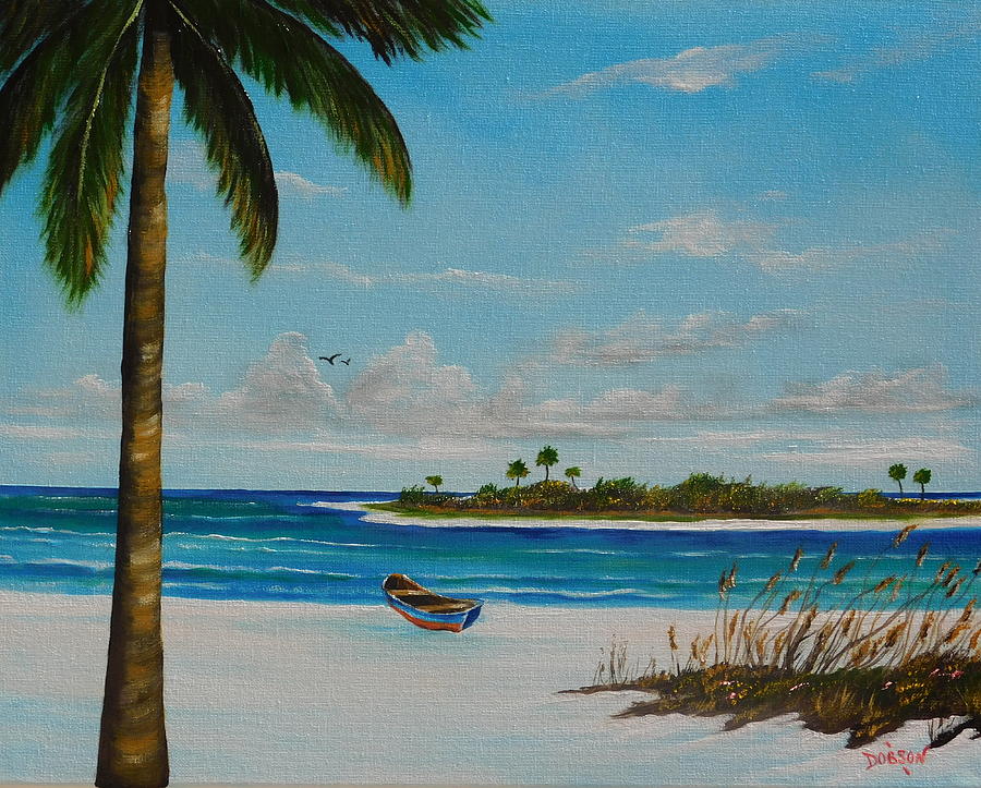 Beach Painting - An Island In Paradise by Lloyd Dobson