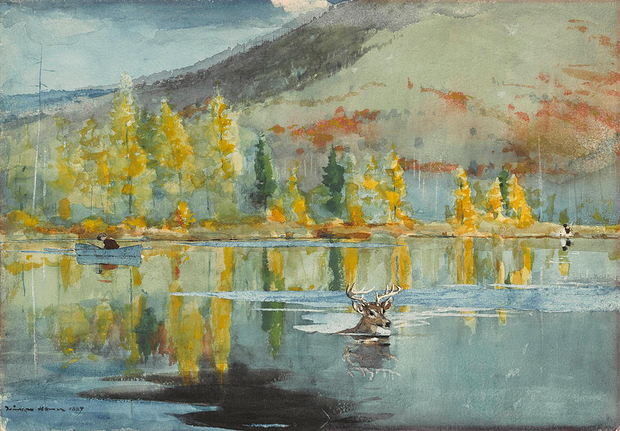An October Day Painting by Winslow Homer