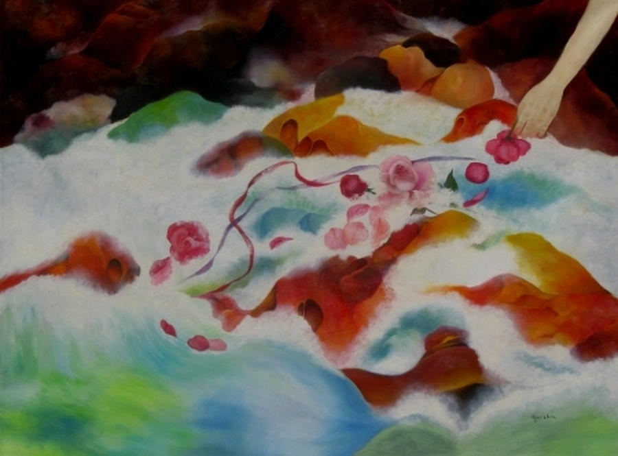 Abstract Painting - An Offering by Peggy Guichu