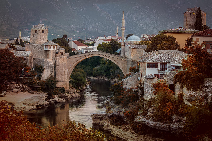 Architecture Photograph - An Old Bridge In Mostar by Jaroslaw Blaminsky Architecture Photograph - An Old Bridge In Mostar by Jaroslaw Blaminsky