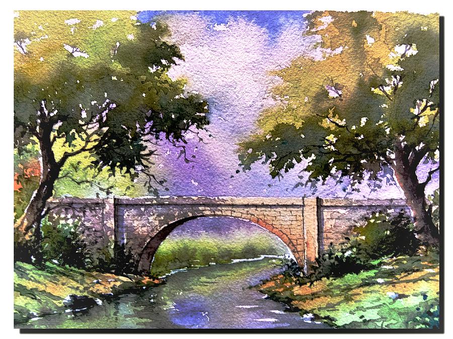 An Old Bridge Painting by Raja Artist - Pixels