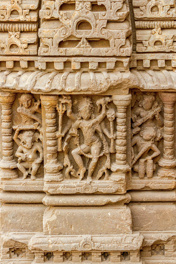 Architecture Photograph - An old carving of Shiva at Abhaneri by Nila Newsom