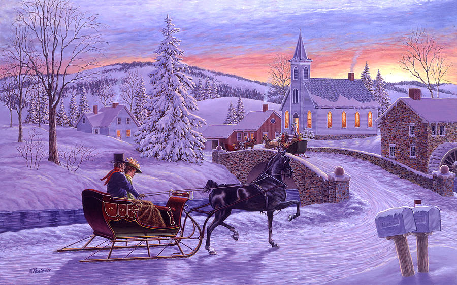 An Old Fashioned Christmas Painting by Richard De Wolfe