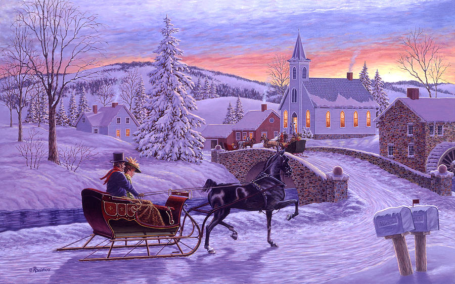 An Old Fashioned Christmas Painting by Richard De Wolfe - Fine Art