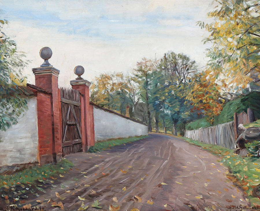 An Old Garden Gate, Kogegaard Painting by Albert Gottschalk