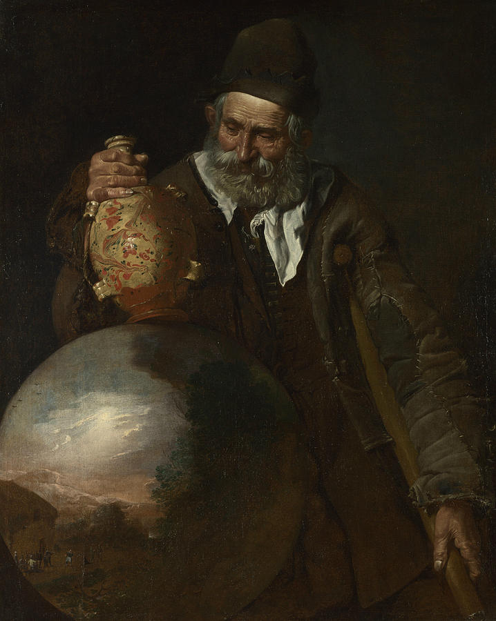 An Old Man Holding a Pilgrim-Bottle Painting by Pietro Bellotti An Old Man Holding a Pilgrim-Bottle Painting by Pietro Bellotti