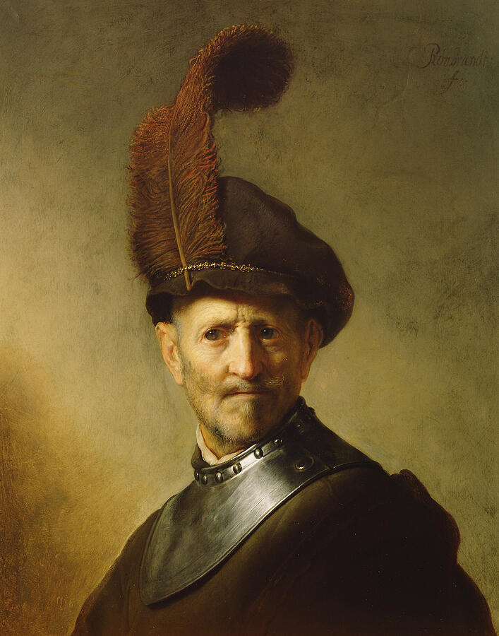 An Old Man in Military Costume, from circa 1630-1631 Painting by Rembrandt