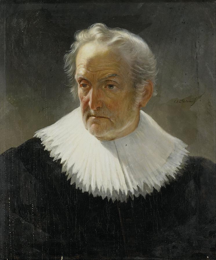 An old Man Painting by Julius Lodewijk